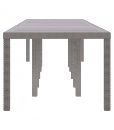 vidaXL Garden Table Light Grey 350 x 100 x 74 cm Poly Rattan