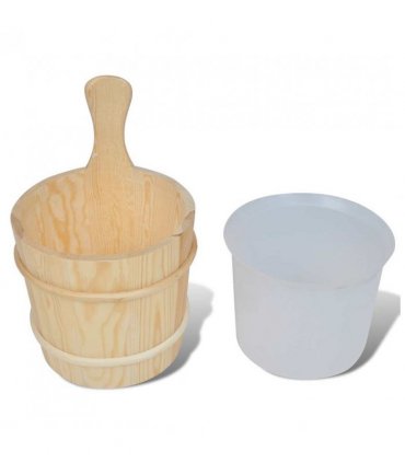 vidaXL 5 Piece Sauna Accessory Bucket Spoon Hourglass Thermo-hygrometer