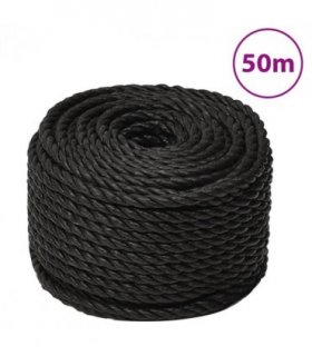vidaXL Work Rope Black 16 mm 50 m Polypropylene