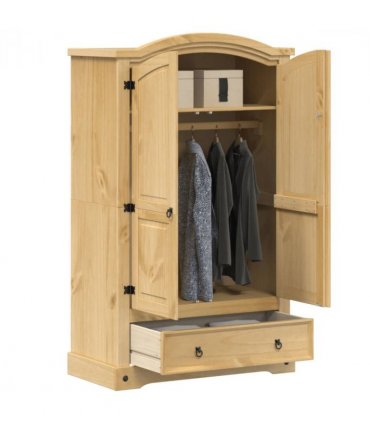 vidaXL Wardrobe "Corona" 101x52x170 cm Solid Wood Pine