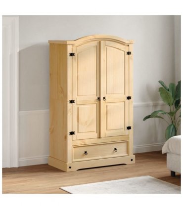 vidaXL Wardrobe "Corona" 101x52x170 cm Solid Wood Pine