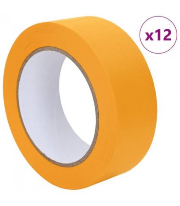 vidaXL Painter Masking Tapes 12 pcs Yellow 38mm x 50m Paper