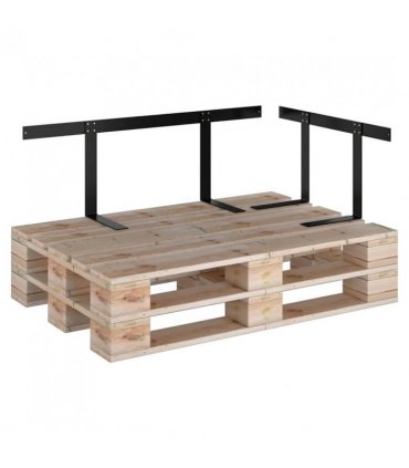 vidaXL Backrest for Pallet Sofa Black 110 cm Iron