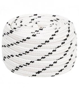 vidaXL Braided Boat Rope White 20 mmx100 m Polyester