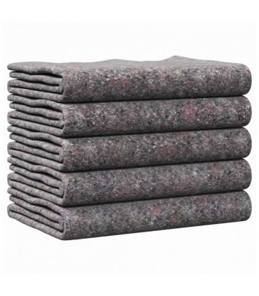 vidaXL Moving Blankets 5 pcs Grey 150 x 200 cm Fabric