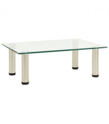 vidaXL TV Stand Transparent 40x35x17 cm Tempered Glass