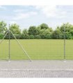 vidaXL Welded Wire Fence with Concrete Base 25 x 1.6 m Silver Mesh