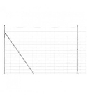 vidaXL Welded Wire Fence with Concrete Base 25 x 1.6 m Silver Mesh