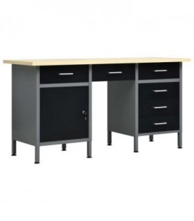 vidaXL Workbench Black 160x60x85 cm Steel