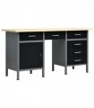 vidaXL Workbench Black 160x60x85 cm Steel