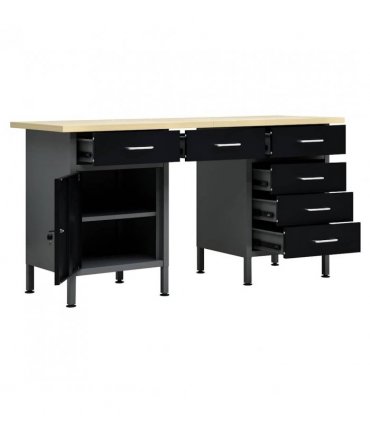 vidaXL Workbench Black 160x60x85 cm Steel