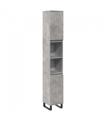 vidaXL 3 Piece Bathroom Furniture Set Concrete Grey Engineered Wood