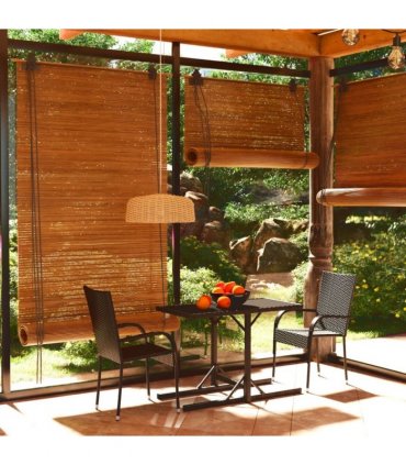 vidaXL Dining Set | Black | Polyethylene rattan, Powder-coated steel, Glass