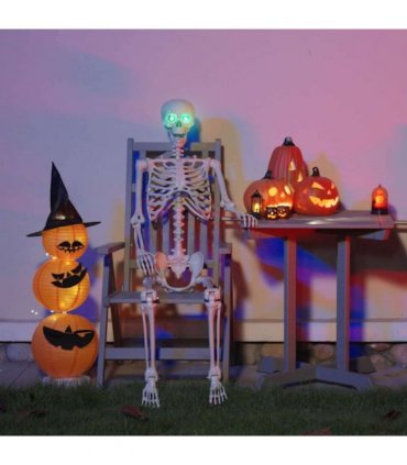 vidaXL Halloween Skeleton White 155 x 38.5 cm Polypropylene
