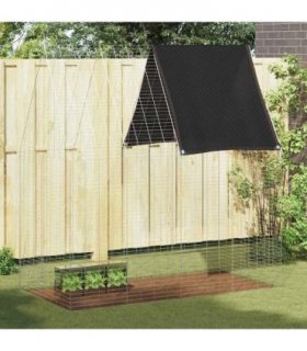 vidaXL Rabbit Cage Silver 200 x 100 x 210 cm Galvanised Steel