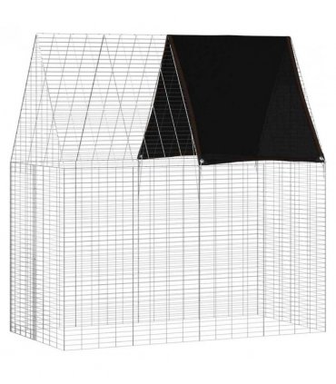 vidaXL Rabbit Cage Silver 200 x 100 x 210 cm Galvanised Steel