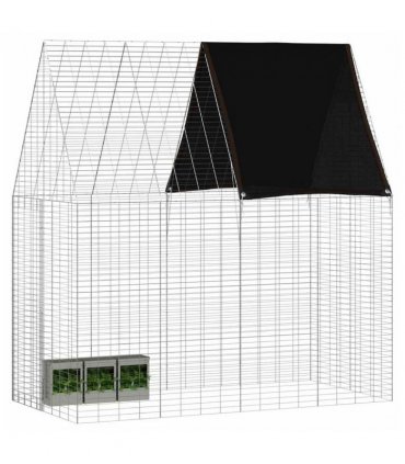 vidaXL Rabbit Cage Silver 200 x 100 x 210 cm Galvanised Steel