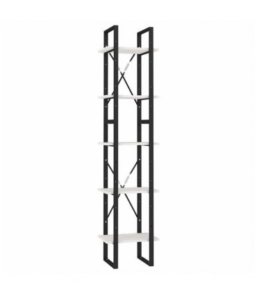 vidaXL 5-Tier Book Cabinet White 40x30x175 cm Pinewood