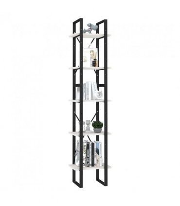 vidaXL 5-Tier Book Cabinet White 40x30x175 cm Pinewood