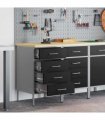 vidaXL Work Cabinet with Drawer 2 pcs Black and Grey 100 x 55 x 85 cm