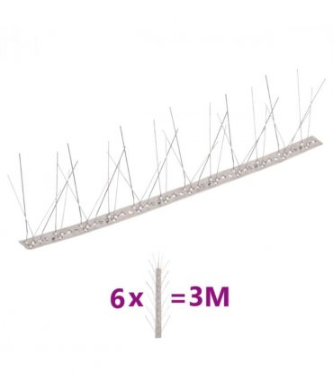 vidaXL 5-row Stainless Steel Bird & Pigeon Spikes Set of 6 3 m