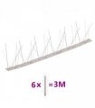 vidaXL 5-row Stainless Steel Bird & Pigeon Spikes Set of 6 3 m