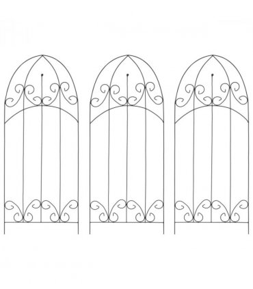 vidaXL Plant Climbing Racks 3 pcs Black 40x100 cm Iron