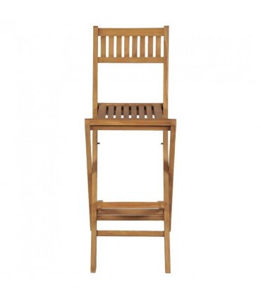 vidaXL Bar Chair | Set of 2 | Brown | Solid Teak Wood | Medium | Foldable