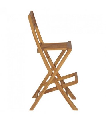 vidaXL Bar Chair | Set of 2 | Brown | Solid Teak Wood | Medium | Foldable