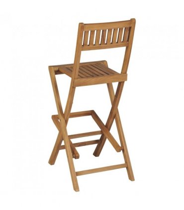 vidaXL Bar Chair | Set of 2 | Brown | Solid Teak Wood | Medium | Foldable