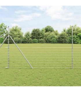 vidaXL Ground Fix Welded Wire Fence 25 x 1.6 m Galvanised Steel Silver