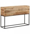 vidaXL Console Table 110x30x75 cm Solid Wood Rough Mango and Iron