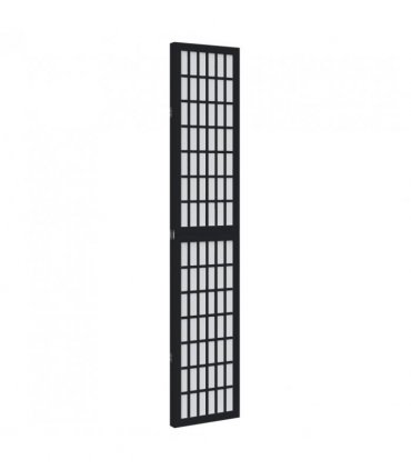 vidaXL Room Divider 3 Panels Black Solid Wood Paulownia