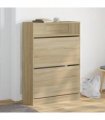vidaXL Shoe Cabinet with 2 Flip-Drawers Sonoma Oak 80x34x116 cm