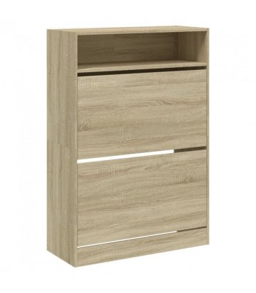 vidaXL Shoe Cabinet with 2 Flip-Drawers Sonoma Oak 80x34x116 cm