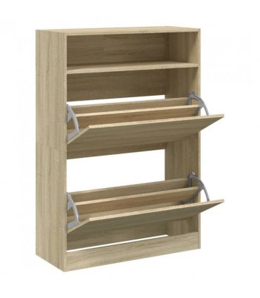 vidaXL Shoe Cabinet with 2 Flip-Drawers Sonoma Oak 80x34x116 cm