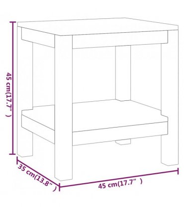 vidaXL Bathroom Side Table 45x35x45 cm Solid Wood Teak