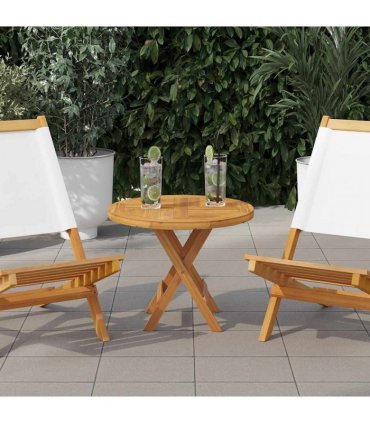 vidaXL Table Top | Natural Teak | Fine sanded teak hardwood | 50 cm Diameter
