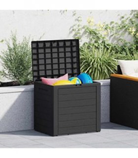 vidaXL Garden Storage Box Anthracite 58.5x46x55 cm Polypropylene