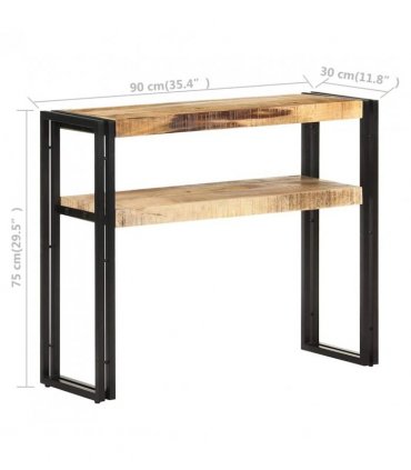 vidaXL Console Table 90x30x75 cm Rough Mango Wood