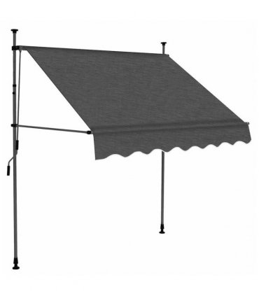 vidaXL Manual Retractable Awning with LED 200 cm Anthracite