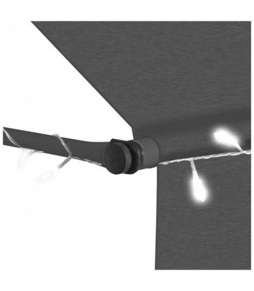 vidaXL Manual Retractable Awning with LED 200 cm Anthracite