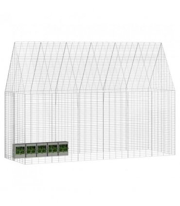 vidaXL Rabbit Cage Silver 300 x 100 x 210 cm Galvanised Steel
