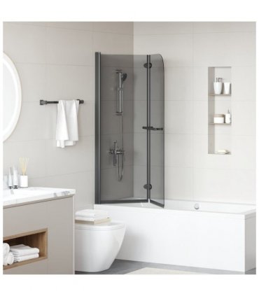 vidaXL Shower Enclosure Black 120 x 140 cm ESG Glass and Aluminium