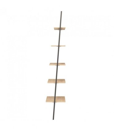 vidaXL 5-Tier Leaning Shelf Light Brown and Black 64x34x185.5 cm