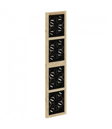 vidaXL Room Divider 3 Panels Brown and Black Solid Wood Paulownia
