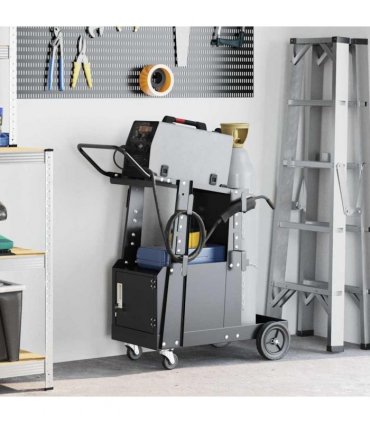 vidaXL Welding Trolley Black 91 x 47 x 96 cm Steel