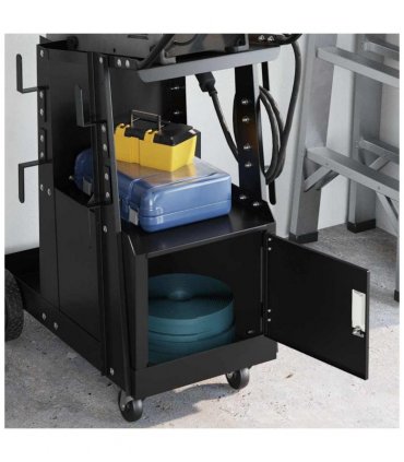 vidaXL Welding Trolley Black 91 x 47 x 96 cm Steel