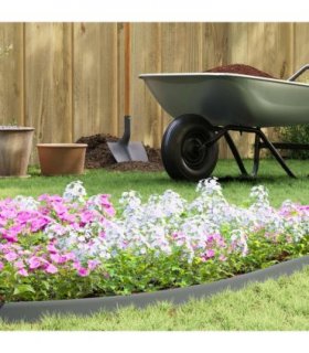 vidaXL Lawn Edgings Grey 5000 x 4 x 5 cm Plastic