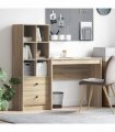 vidaXL Desk with Drawer with Shelf with Storage 2 pcs Sonoma Oak